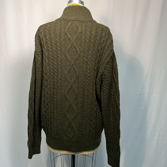 Barbour Cable Knit Olive Green Sweater Size Large - Picture 7 of 12
